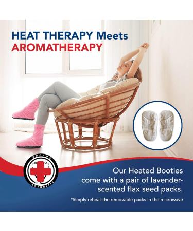 Doctor Developed Heated Booties - Foot Warmers for Women & Men - Heat Therapy Socks with Microwavable Heating Pad - Pink - One Size - Buy Online on SooperMarket.com