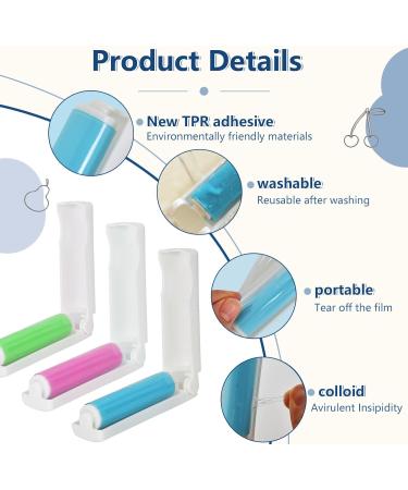 4-Piece Reusable Washable Lint Roller Set - Portable Sticky Rollers for Furniture Carpets & Clothes Cleaning - Buy Online on SooperMarket.com