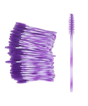 Eyelash Brush Elastic Mascara Brush 200pcs for Women Girls(Dark purple)