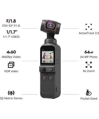 DJI Pocket 2 Creator Combo | 3-Axis Gimbal Stabilizer with 4K Camera | Face Tracking | YouTube Vlog | Portable Video Camera - Black - Buy Online on SooperMarket.com