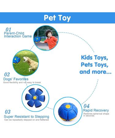 WACURRENTHYD New UFO Pet Flying Saucer Ball Portable Flying Toys Creative Fly Saucer Stomp Magic Balls Magic Frisbee Dog Toy Ball Fun Puppy Interactive Flying Flat Throw Disc Balls Toy (Pink) - Buy Online on SooperMarket.com