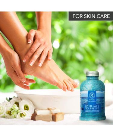Bathing Salt Sea Breeze 600g - Natural Orange Oil Ginseng & Algae Extracts for Relaxation Sleep & Wellness | Aromatherapy Spa & Body Care - Buy Online on SooperMarket.com