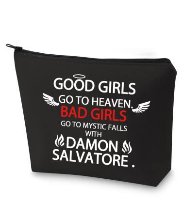 G2tup the vampire inspired ds fans cosmetic bag bad girls go to mystic-fall with tvd tv show series gift ds black make-up bag