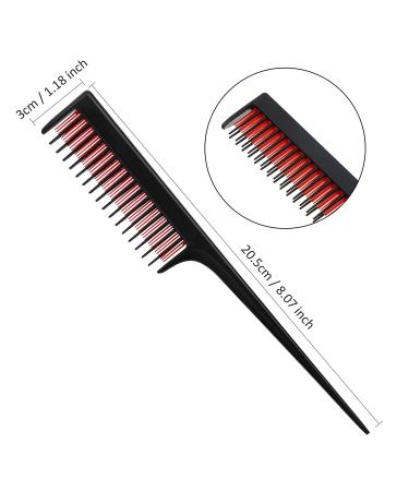 3 Piece Hair Styling Comb Set - Hair Brush, Teasing Comb, and Rat Tail Comb for Women - Black, Red, and Black - Buy Online on SooperMarket.com