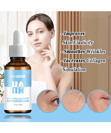Hyaluronic Acid Serum for Face 95% Hyaluronic Acid & Vitamin C+E - Anti Wrinkle + Anti Aging Hydrochloric Acid Face Serum - Antiaging Hydrating Serums Skincare Dark Spot Remover for Face - Buy Online on SooperMarket.com