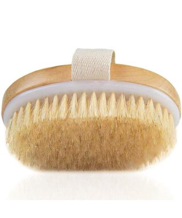 Dry Brushing Body Brush  Angel Kiss Natural Bristle Exfoliating Brush Body Scrubbers Dry Skin Brush for Lymphatic Drainage Blood Circulation Stop Ingrown Hairs Reduce Acne & Cellulite  Medium Strength