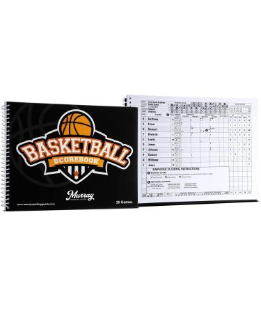 Murray Sporting Goods Basketball Scorebook - 35 Games Score Book Side by Side Score Keeping Book for Stats | Basketball Stat Tracking Book - High School, Middle School, Little League for Scorekeepers