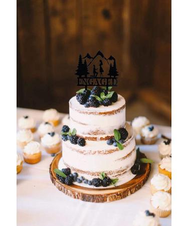 Mountain Engagement Cake Topper Man Proposes To Woman Cake Topper Cake Decorations for Engagement/Bridal Shower/Wedding/Proposal Party - Buy Online on SooperMarket.com