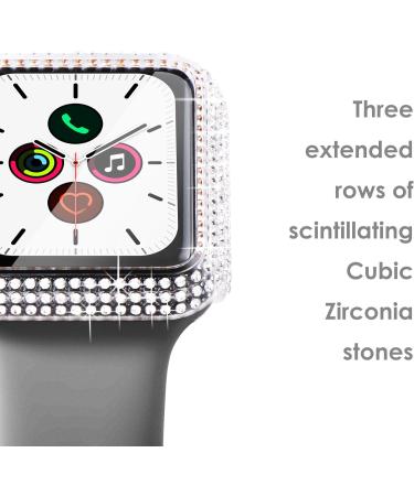 Surace Bling Apple Watch Case 40mm - Crystal Diamond Protective Cover for Apple Watch Series 6/5/4/3/2/1 (Clear) - Buy Online on SooperMarket.com