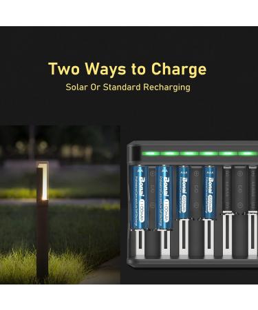 BONAI AA Rechargeable Batteries - 1100mAh NiMH for Solar Lights - Pre Charged 20 Pack - High Capacity Double-A Batteries - Buy Online on SooperMarket.com