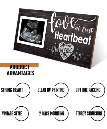 Yudarte New Mom Gifts: Love at First Heartbeat Sonogram Photo Frame - Baby Nursery Decor for First Time Parents - Buy Online on SooperMarket.com