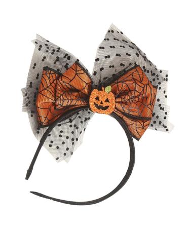 Gogogmee Bow-knot Headdress Costume for Halloween Funny Headbands Pumpkin Hairband Lace Bow Hair Hoop Bat Costume Masquerade Party Boppers Halloween Decoration Carnival Hair Band Cloth