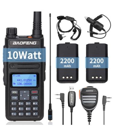 Ham Radio Baofeng BF-H6 10W High Power Two Way Radio Dual Band Handheld Walkie Talkie(UV-5R Upgraded Version) with PL2303 USB Programming Cable etc Extended Kit 1 Set Radio Full Kits