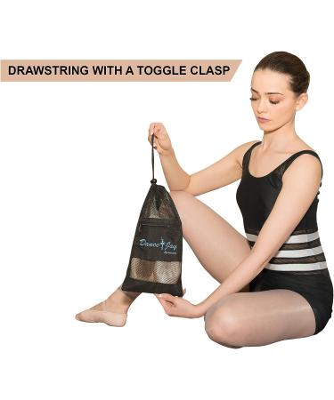 DanceJoy Women's Mesh Pointe Shoe Bag - Ideal Ballet Dance Accessory Bag in Black - Buy Online on SooperMarket.com