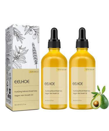 Veganic Natural Hair Growth Oil with Rosemary for Thin Dry Damaged Hair - Vegan Organic