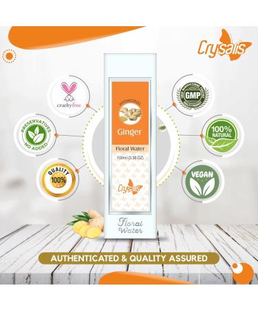 Crysalis Ginger Floral Water - 100ml | Pure Zingiber Officinale for Skin & Hair | International Shipping Available - Buy Online on SooperMarket.com