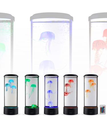 SensoryMoon Large LED Jellyfish Lava Lamp Aquarium with 3 Glowing Fake Jellyfish - 20 Color Changing Remote, Ocean Wave Projector - Kids Night Light - Buy Online on SooperMarket.com