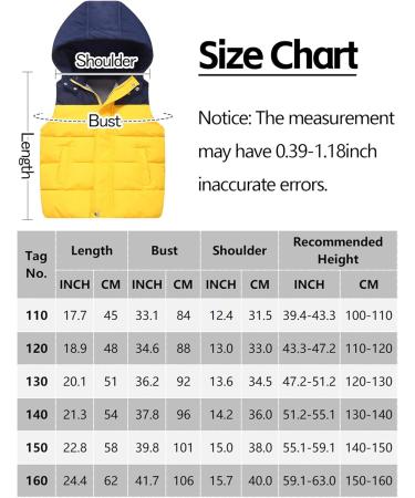 Happy Cherry Kids' Hooded Puffer Vest - Lightweight, Water Resistant Winter Jacket for Boys and Girls, Windproof Down Vest - 3-13 Years (12-13 Years, Yellow) - Buy Online on SooperMarket.com