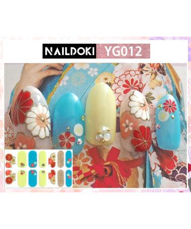 NAILDOKI Nail Stickers 8 Sheets x 14 Pieces - Self-Adhesive Gel Nail Wraps for Women & Girls | Nail Polish Strips & Art Decals C3-20 - Buy Online on SooperMarket.com