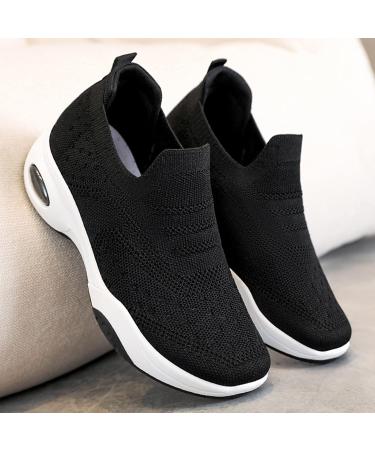 Rytejfes Women's White Waterproof Wedge Heel Sneakers | Stylish Lace-Up & Slip-On Options in Blue & Black (Size 38 EU) - Buy Online on SooperMarket.com
