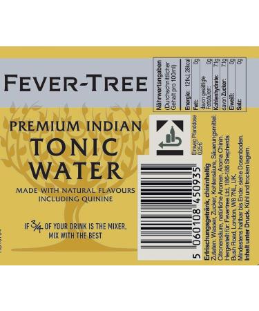 Fever-Tree Indian Tonic Water - 24 Cans (150 ml Each) | Premium Mixer for Gin & Cocktails - International Shipping Available - Buy Online on SooperMarket.com