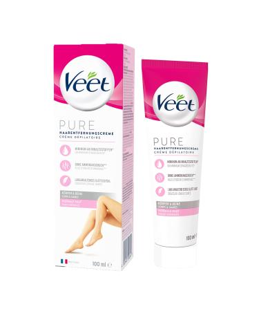 Veet PURE Hair Removal Cream Body & Legs Normal Skin 100 ml 100 ml (1 pack)