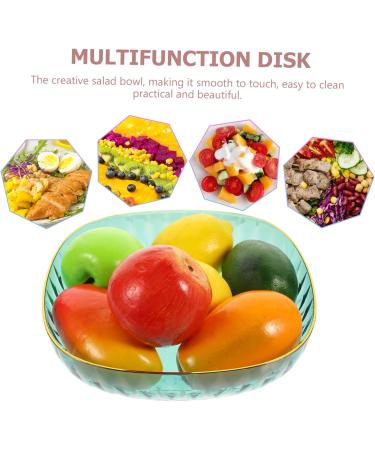 COOLHIYA Fruit Tray Glass Food Container Food Tray Terrarium nut Serving Tray Dessert Bowl Salad Bowl Counter Green 23.5X23.5X6CM - Buy Online on SooperMarket.com
