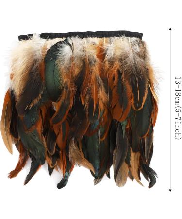 HaiMay 4.5 Yards Rooster Feathers Fringe Trim Ribbon for Crafts and Costumes - 5-7 Inch Width - Buy Online on SooperMarket.com