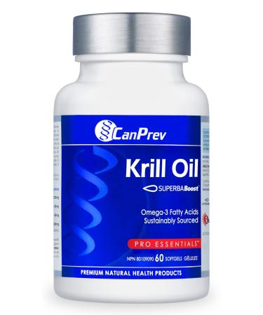 Canprev - Krill Oil Superba Boost 60 Softgels - High EPA DHA Omega 3 Fatty Acid Phospholipids & Astaxanthin Concentration From Antarctic Krill - Pure Omega 3 Krill Oil Supplements - No Fishy Odour 60 count (Pack of 1)