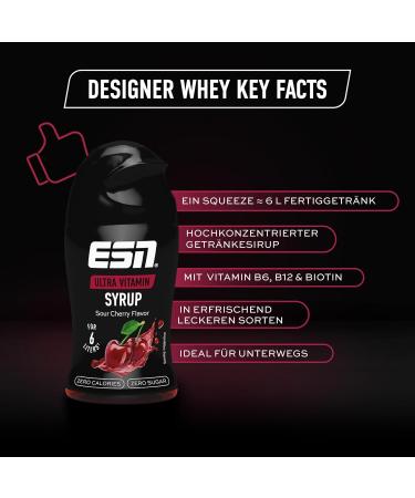Buy ESN Ultra Vitamin Syrup - 4 x 65ml Sour Cherry | 24 Litres of Nutrient-Rich Beverage | International Shipping Available - Buy Online on SooperMarket.com
