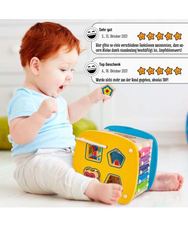 All Kids United Wooden Plug-In Cube Toy | Motor Skills & Design Recognition | Educational Puzzle Sorting for Enhanced Concentration - Buy Online on SooperMarket.com