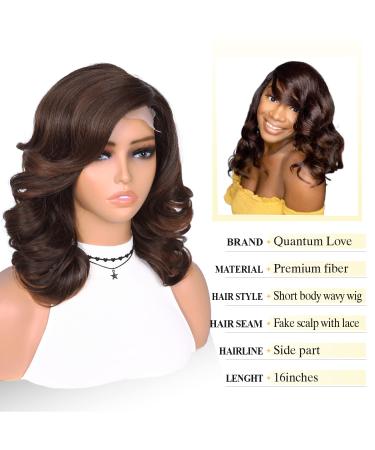 Quantum Love Short Loose Curly Body Wave Wig for Black Women - Mix Brown, 16 inches - Buy Online on SooperMarket.com