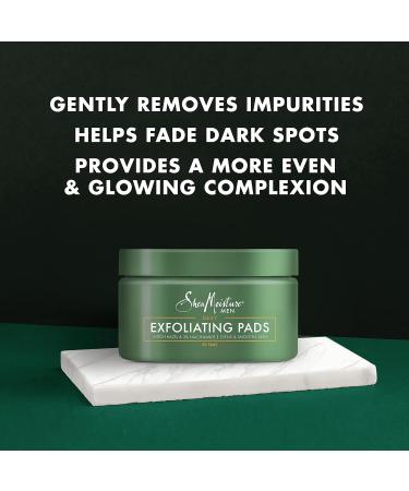 SheaMoisture Men Exfoliating Pads - Textured Cotton Rounds with Witch Hazel & Niacinamide | Facial Skin Care for Men | 2 Pack - 30 Pads Each - Buy Online on SooperMarket.com