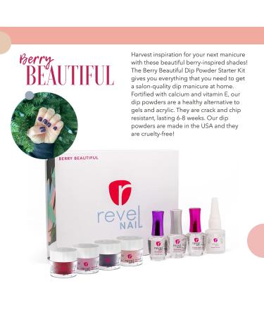 Revel Nail Dip Powder Nail Kit - Fall Nails 4 Color Starter Set - French Manicure Alternative - Long Lasting Gel Polish - Berry Shade - Buy Online on SooperMarket.com