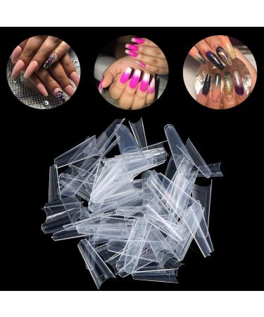 1000PCS Curved Long Coffin Nail Tips - Half Cover Ballerina Fake Nails for DIY Mani-Pedi | 10 Sizes - Perfect for Nail Studios - Buy Online on SooperMarket.com