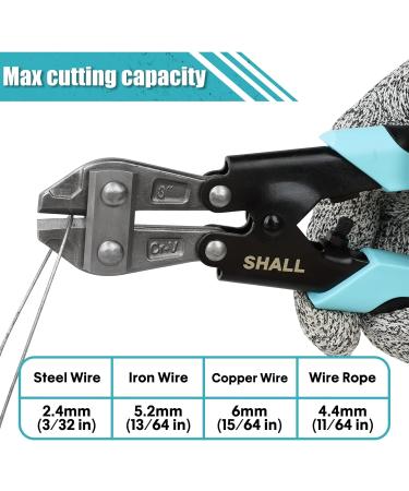 SHALL Mini Bolt Cutter 210mm/8-inch Heavy Duty Wire Cutter Two-Color Ergonomic Handle Security Lock More Efficient Leverage & Adjustable Opening Belt Bag Included - Buy Online on SooperMarket.com