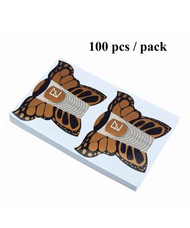 100pcs Pro Butterfly Square Nail Forms for C Curve Acrylic UV Gel Nails - Nail Extension Tool for Builder Nails - Nail Art Stickers Dispenser - HJ-NTF038 - Buy Online on SooperMarket.com