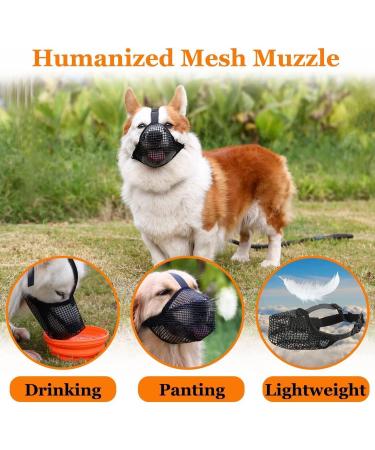Adjustable Breathable Mesh Dog Muzzle - Grey S | Comfortable & Secure Muzzle for Dogs - Buy Online on SooperMarket.com