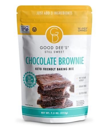Good Dee's Keto Brownie Baking Mix - Only 1g Net Carb - Sugar Free, Gluten Free, Low Carb, Nut Free, Grain Free, Diabetic Friendly and Quick & Easy To Make