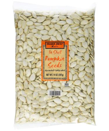 Trader Joe's In Shell Pumpkin Seeds Dry Roasted Lightly Salted 14 oz (Pack of 2)