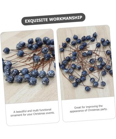 HOMSFOU 100pcs Simulation Blueberry Decoration Artificial Plants Flowers Artificial Berry Stem Embellishments for Crafting Fake Berry with Stem Fake Berry Twig Foam Christmas Small Fruit - Buy Online on SooperMarket.com