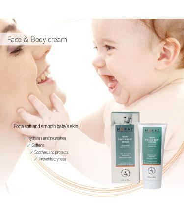 Moraz Baby Face and Body Cream - Soothing Baby Skin Care with Jojoba Oil | 3.4 oz - Prevent Dry Skin & Irritation - Buy Online on SooperMarket.com