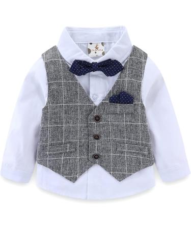 Famuka Baby Boys Gentleman Suits Tuxedo Set in Grey - Size 110 - Buy Online on SooperMarket.com