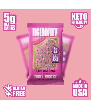 Legendary Foods Tasty Pastry Birthday Cake 20g Protein Bar 10-Pack - Low Carb, Gluten Free, Keto Friendly Snacks - Buy Online on SooperMarket.com