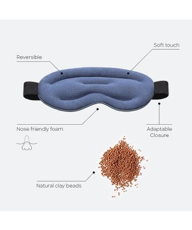Ostrichpillow Hot & Cold Eye Mask - Clay Beads Therapy for Dark Circles, Eye Bags, Headaches - Velcro Closure, 2 Protective Bags - Dark Night - Buy Online on SooperMarket.com