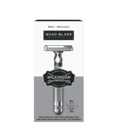 Wilkinson Sword Quad Blade Razor for Men With 5 Quad Blade Razor Refills