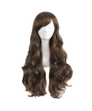 MapofBeauty Charming Women's Long Curly Full Hair Wig (Brown)