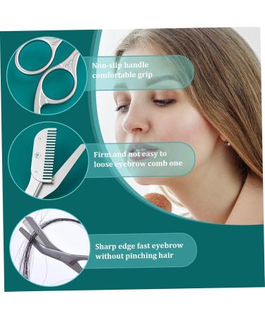Eyebrow Scissors with Comb 5.63" Stainless steel Brow Scissors Rustproof Eye Brow Trimmer for Ladies Trimming Scissors with Non slip Handle for Home Travel - Buy Online on SooperMarket.com