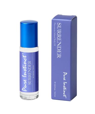 Pure Instinct SURRENDER Roll-On The Original Pheromone Infused Body Oil Perfume Fragrance EdP Parfum - For Her Women - TSA Ready 0.34 fl oz Surrender - Women