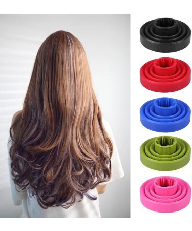 Hair Blower Diffuser Hairdryer Cover Styling Foldable Folding Collapsible Silicone Hairdressing Tool Attachment for Natural Wavy Fine Thick Hair for Home Barbershop Hairdressing Salon(Pink) - Buy Online on SooperMarket.com